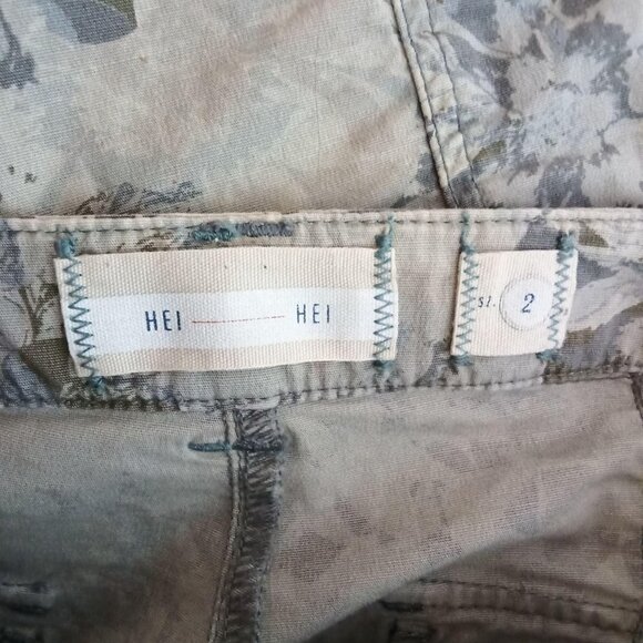 Anthropologie Hei Hei Wanderer‎ Green Floral Camo Cargo Pants Size 2 -N1307 - Picture 7 of 8